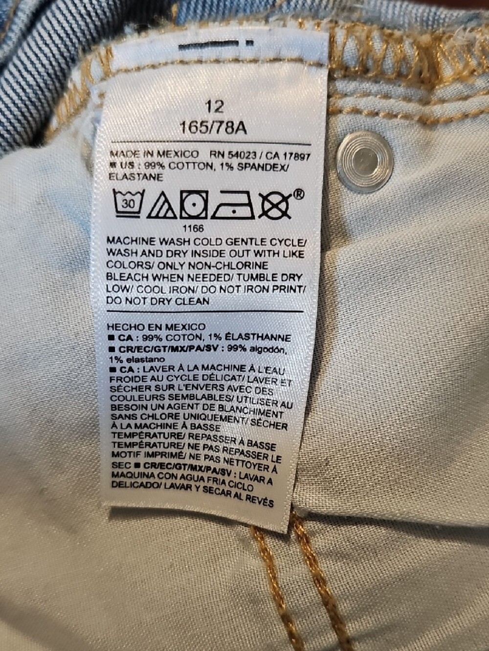 Old Navy Light Blue Wide Leg Jeans Size 12 Short - Picture 6 of 10